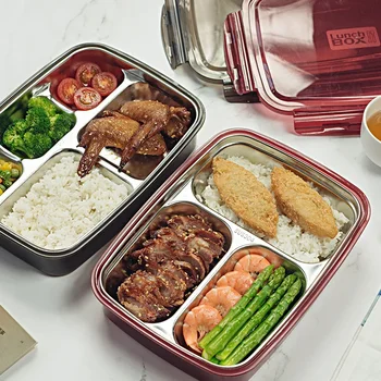 Обяд-кутия от неръждаема стомана 304, за възрастни, Детски, Офис, училище, Многосеточный Обяд-бокс, Контейнери за съхранение на храна, топлоизолация