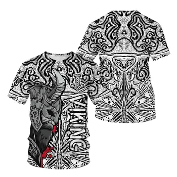 2023 Мъжки летни ежедневни блузи с креативен дизайн и 3D-принтом с кръгло деколте и къс ръкав Оверсайз, индивидуалност, рок мода, удобна тениска