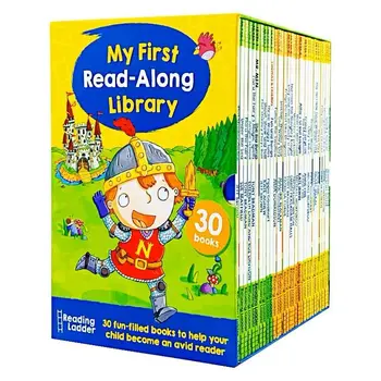 30 бр./компл. Стълба за четене Мина на първо четене в библиотеката 1-3 ниво на Английски език кутия със снимки, модул за обучение подарък за деца