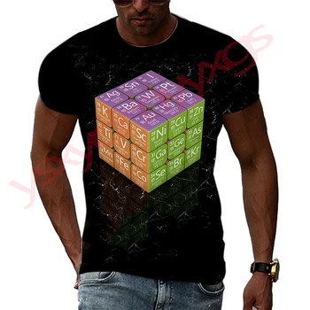 Кубче Рубик С Шарките на 3D Печат Мъжка Тениска Летен Тренд С Кръгло деколте И Къс Ръкав Модни Свободни Тениски В Стил Хип Хоп Ежедневни Мъжки блузи